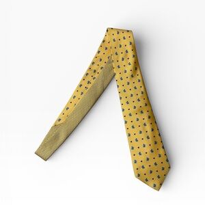 Thomas Pink Yellow Blue Rabbit Silk Tie Made in USA